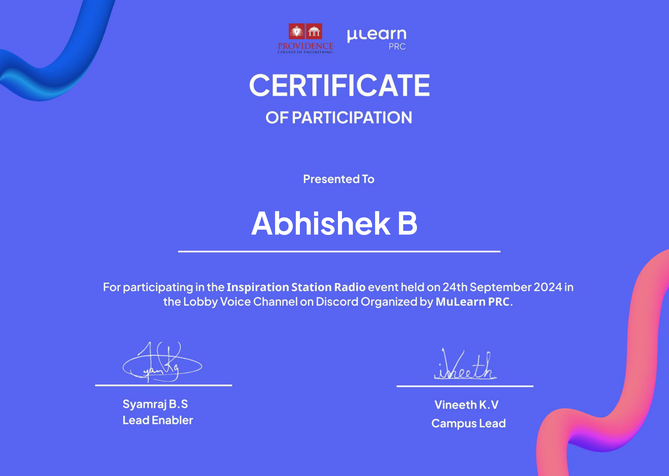 Advanced Training Certificate